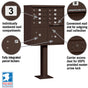 8 Door High Security USPS Cluster Mailbox CBU with 2 Parcel Lockers, Pedestal Included
