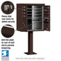 16 Door High Security USPS Cluster Mailbox CBU with 2 Parcel Lockers, Pedestal Included