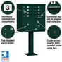 8 Door High Security USPS Cluster Mailbox CBU with 2 Parcel Lockers, Pedestal Included