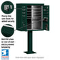 8 Door High Security USPS Cluster Mailbox CBU with 2 Parcel Lockers, Pedestal Included