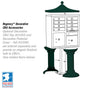 8 Door High Security USPS Cluster Mailbox CBU with 2 Parcel Lockers, Pedestal Included