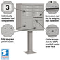 8 Door High Security USPS Cluster Mailbox CBU with 2 Parcel Lockers, Pedestal Included