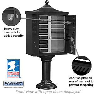Salsbury Regency Decorative Cluster Box Unit with 8 Doors and 2 Parcel Lockers with USPS Access – Type I