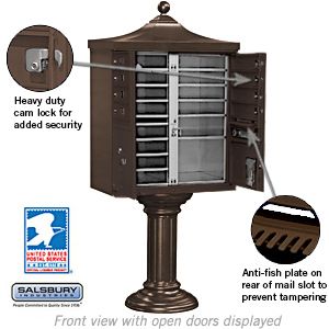 Salsbury Regency Decorative Cluster Box Unit with 8 Doors and 2 Parcel Lockers with USPS Access – Type I