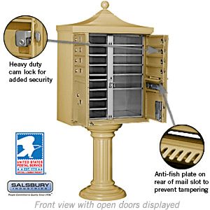 Salsbury Regency Decorative Cluster Box Unit with 8 Doors and 2 Parcel Lockers with USPS Access – Type I
