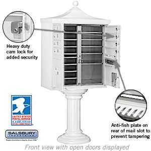 Salsbury Regency Decorative Cluster Box Unit with 8 Doors and 2 Parcel Lockers with USPS Access – Type I