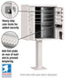 8 Door High Security USPS Cluster Mailbox CBU with 2 Parcel Lockers, Pedestal Included