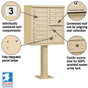 12 Door High Security USPS Cluster Mailbox CBU with 1 Parcel Locker, Pedestal Included