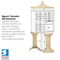 12 Door High Security USPS Cluster Mailbox CBU with 1 Parcel Locker, Pedestal Included