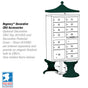 13 Door High Security USPS Cluster Mailbox CBU with 1 Parcel Locker, Pedestal Included