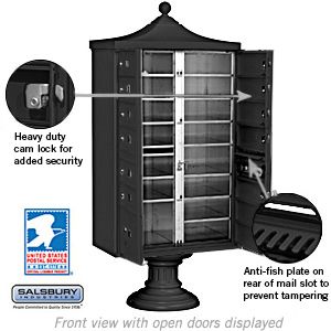 Salsbury Regency Decorative Cluster Box Unit with 13 Doors and 1 Parcel Locker with USPS Access – Type IV