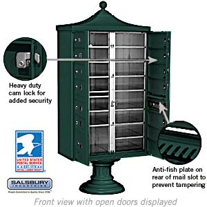 Salsbury Regency Decorative Cluster Box Unit with 13 Doors and 1 Parcel Locker with USPS Access – Type IV
