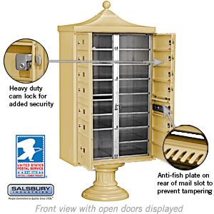 Salsbury Regency Decorative Cluster Box Unit with 13 Doors and 1 Parcel Locker with USPS Access – Type IV