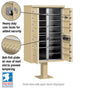 13 Door High Security USPS Cluster Mailbox CBU with 1 Parcel Locker, Pedestal Included