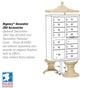 13 Door High Security USPS Cluster Mailbox CBU with 1 Parcel Locker, Pedestal Included