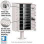 12 Door High Security USPS Cluster Mailbox CBU with 1 Parcel Locker, Pedestal Included