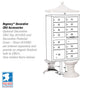 13 Door High Security USPS Cluster Mailbox CBU with 1 Parcel Locker, Pedestal Included