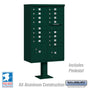 Salsbury Cluster Box Unit with 16 Doors and 2 Parcel Lockers in Green with USPS Access – Type III