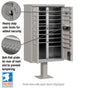 16 Door High Security USPS Cluster Mailbox CBU with 2 Parcel Lockers, Pedestal Included