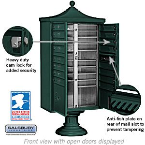 Salsbury Regency Decorative Cluster Box Unit with 16 Doors and 2 Parcel Lockers with USPS Access – Type III
