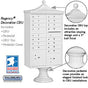 Salsbury Regency Decorative Cluster Box Unit with 16 Doors and 2 Parcel Lockers with USPS Access – Type III
