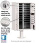 16 Door High Security USPS Cluster Mailbox CBU with 2 Parcel Lockers, Pedestal Included