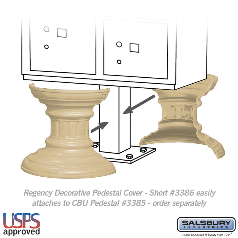 Salsbury Regency Decorative Pedestal Cover - Short (Option for CBU Pedestal #3385)