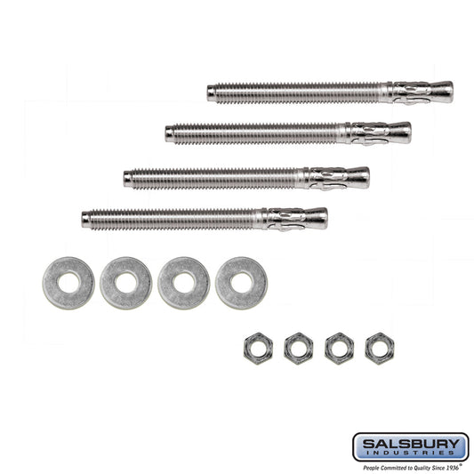 Salsbury Expansion Wedge Anchor Pedestal Mounting Kit - to Install Pedestal to Existing Concrete - for Bolt Mounted Mailbox Posts and Pedestals