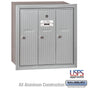 Salsbury Vertical Mailbox - 3 Doors - Aluminum - Recessed Mounted - USPS Access