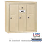 Salsbury Vertical Mailbox - 3 Doors - Sandstone - Surface Mounted - USPS Access