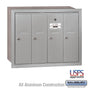 Salsbury Vertical Mailbox - 4 Doors - Aluminum - Recessed Mounted - USPS Access