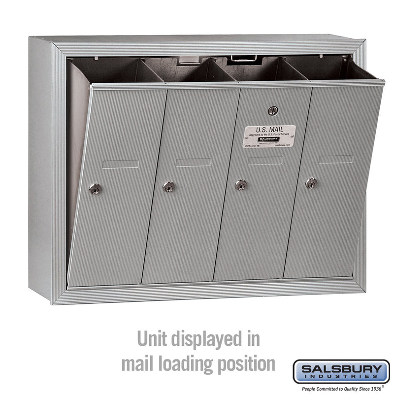 Salsbury Vertical Mailbox - 4 Doors Surface Mounted - USPS Access