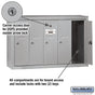 Salsbury Vertical Mailbox - 5 Doors Surface Mounted - USPS Access