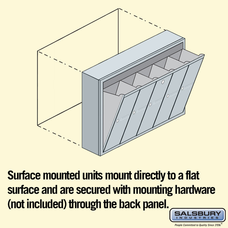 Salsbury Vertical Mailbox - 5 Doors Surface Mounted - USPS Access