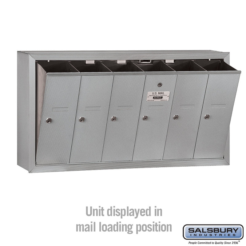 Salsbury Vertical Mailbox - 6 Doors Surface Mounted - USPS Access