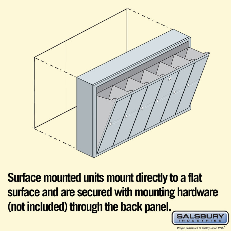 Salsbury Vertical Mailbox - 6 Doors Surface Mounted - USPS Access