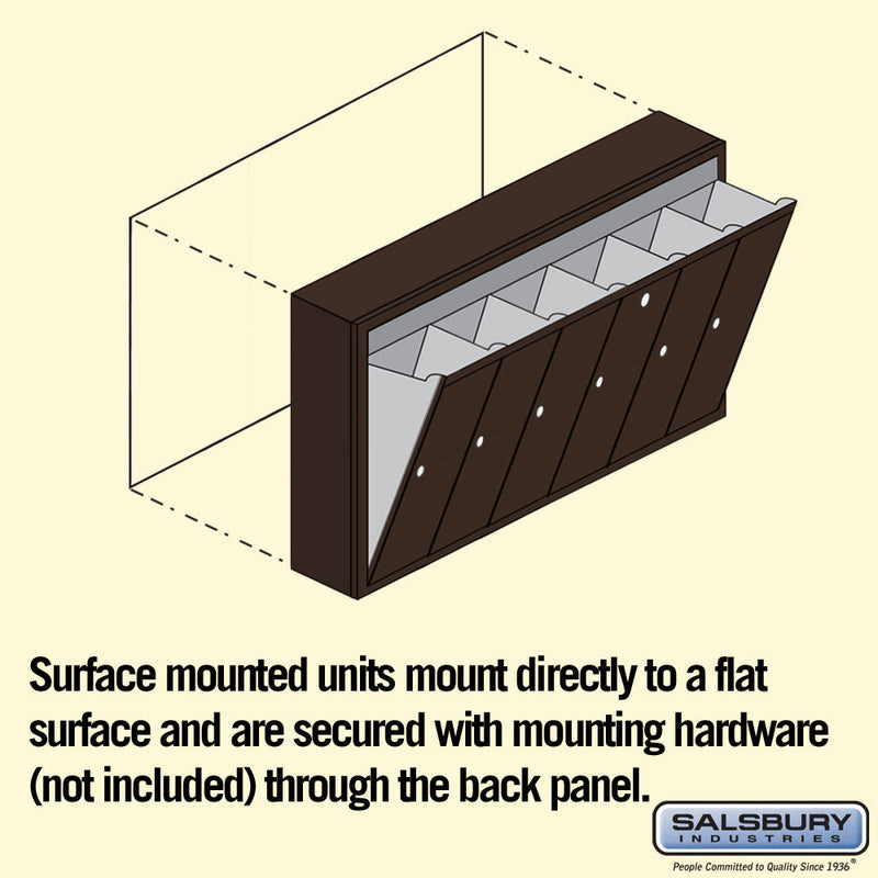 Salsbury Vertical Mailbox (Includes Master Commercial Lock) - 6 Doors - Surface Mounted - Private Access
