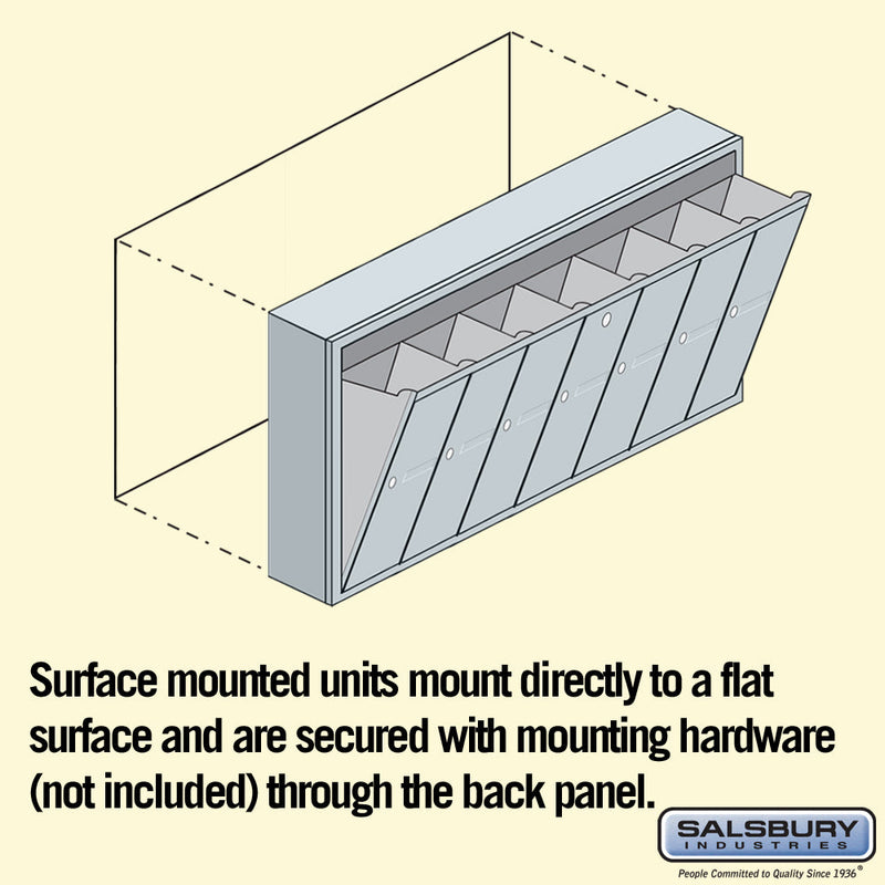 Salsbury Vertical Mailbox - 7 Doors Surface Mounted - USPS Access