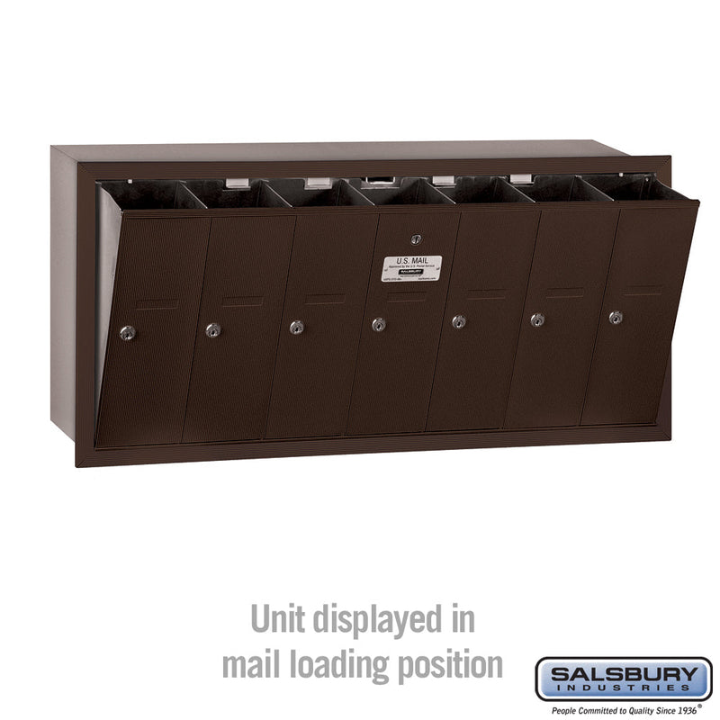 Salsbury Vertical Mailbox (Includes Master Commercial Lock) - 7 Doors - Recessed Mounted - Private Access
