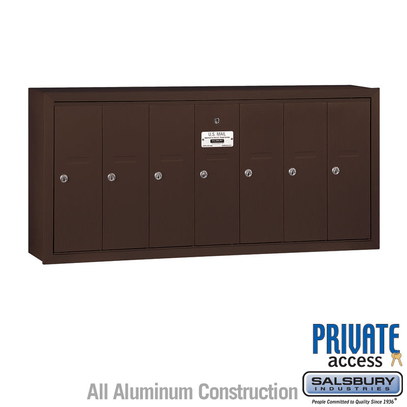 Salsbury Vertical Mailbox (Includes Master Commercial Lock) - 7 Doors - Surface Mounted - Private Access