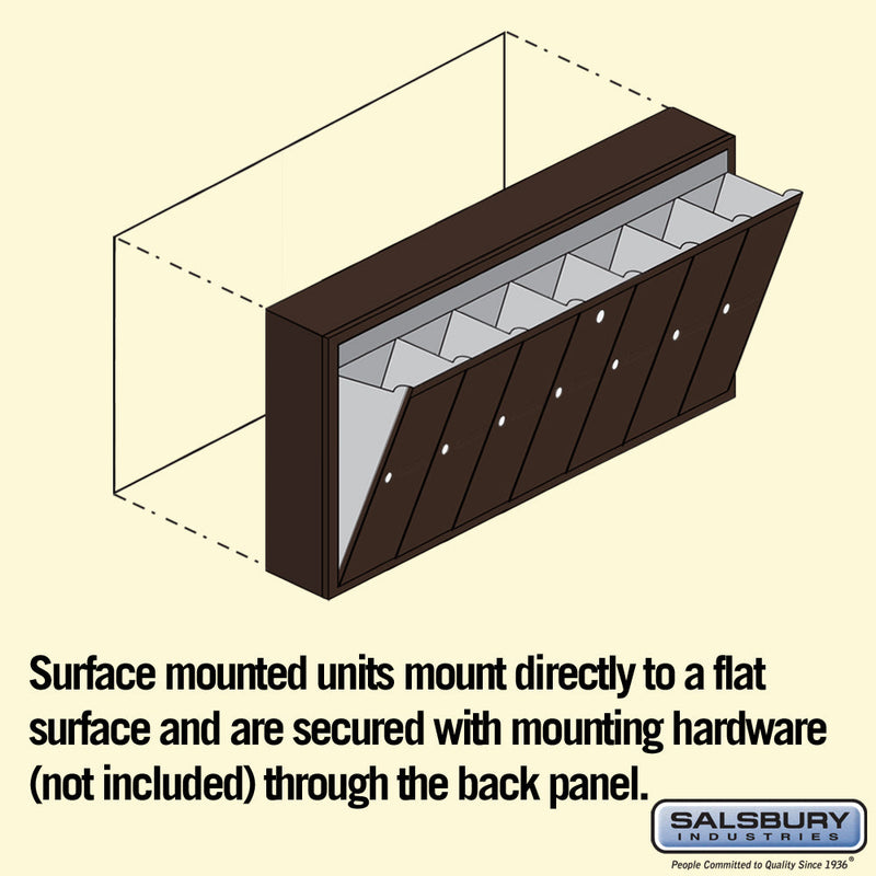 Salsbury Vertical Mailbox (Includes Master Commercial Lock) - 7 Doors - Surface Mounted - Private Access