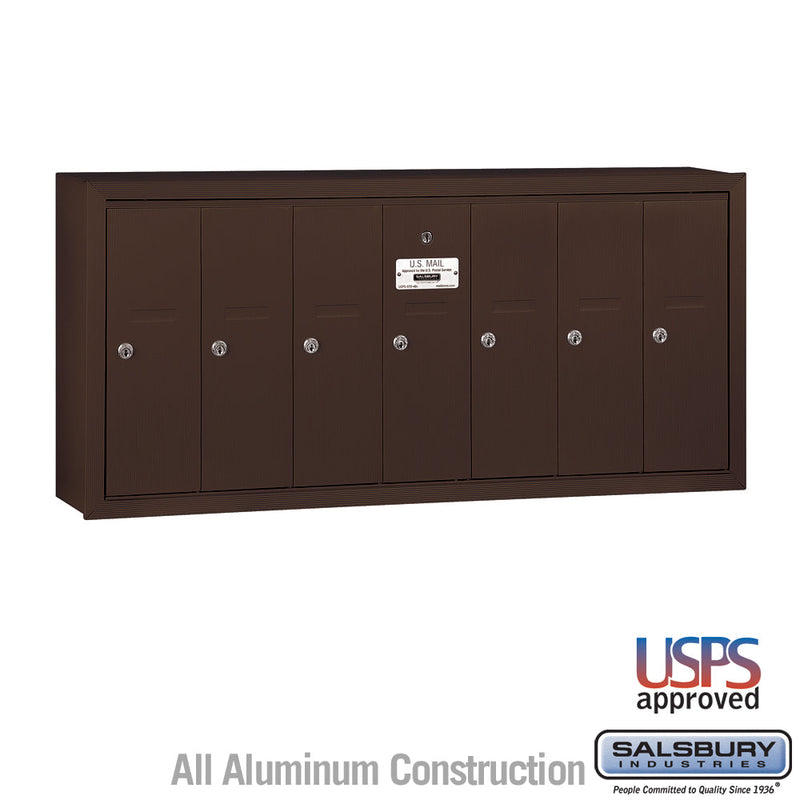 Salsbury Vertical Mailbox - 7 Doors - Bronze - Surface Mounted - USPS Access
