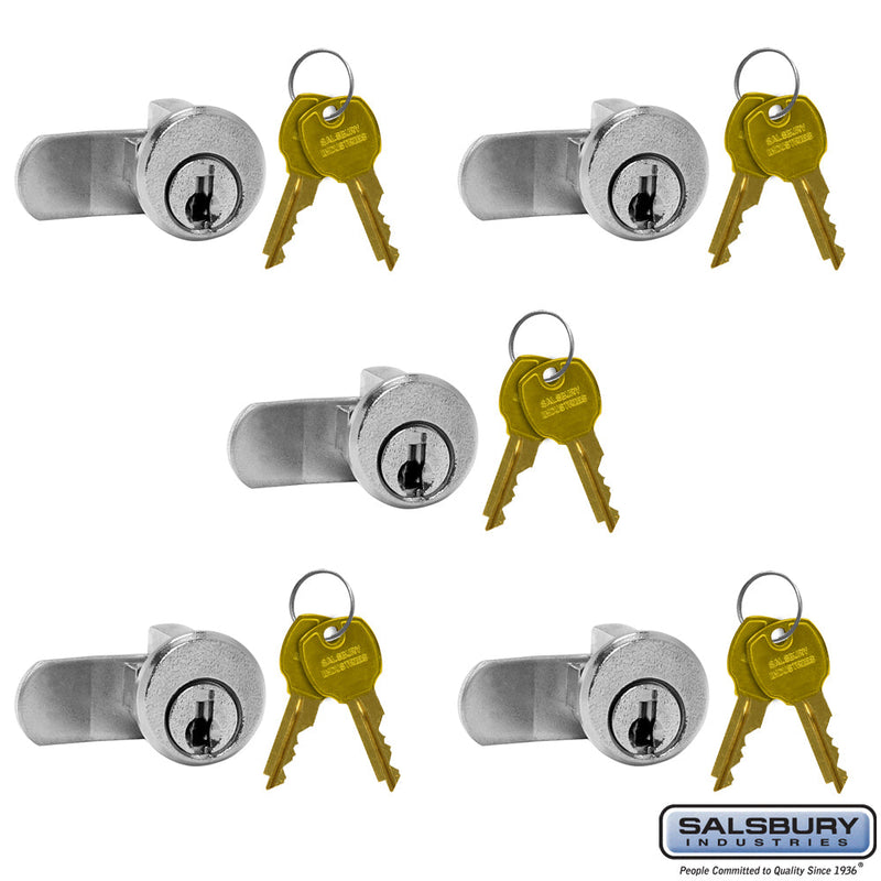 Standard Locks - Replacement for Salsbury Vertical Mailbox Door with 2 Keys per Lock - 5 Pack