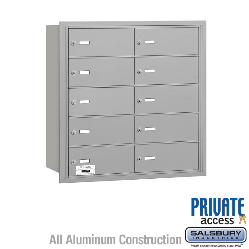 Salsbury 4B+ Horizontal Mailbox - 10 B Doors - Rear Loading - Private Access