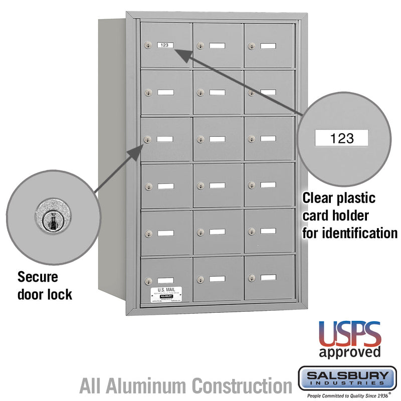 Salsbury 4B+ Horizontal Mailbox - 18 A Doors - Rear Loading - USPS Access