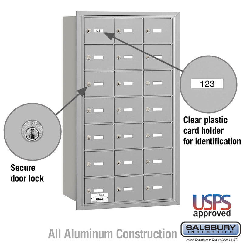 Salsbury 4B+ Horizontal Mailbox - 21 A Doors - Rear Loading - USPS Access