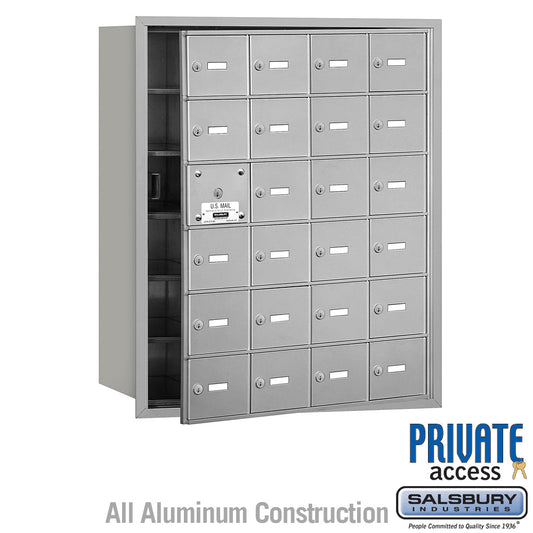 Salsbury 4B+ Horizontal Mailbox (Includes Master Commercial Lock) - 24 A Doors (23 usable) - Front Loading - Private Access