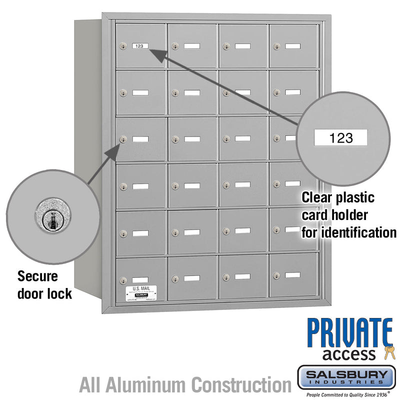 Salsbury 4B+ Horizontal Mailbox - 24 A Doors - Rear Loading - Private Access