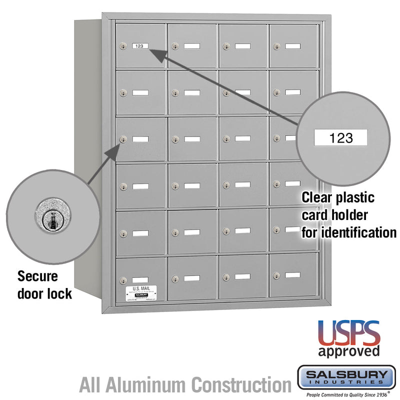 Salsbury 4B+ Horizontal Mailbox - 24 A Doors - Rear Loading - USPS Access