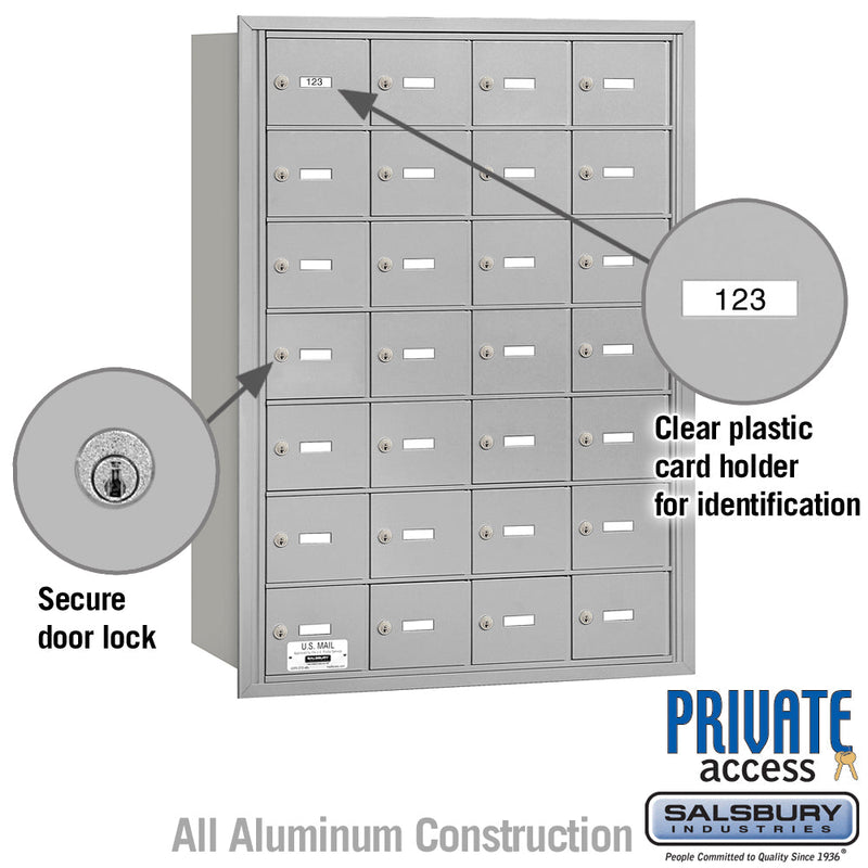 Salsbury 4B+ Horizontal Mailbox - 28 A Doors - Rear Loading - Private Access